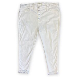 Madewell 10" High-Rise Skinny Jeans in Pure White: Step-Hem Edition Plus Size 37